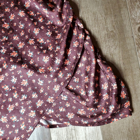 NWT Wrap Front Floral Ruched Mini Dress by NSR/Napean Sea Road Size Medium - Picture 16 of 16